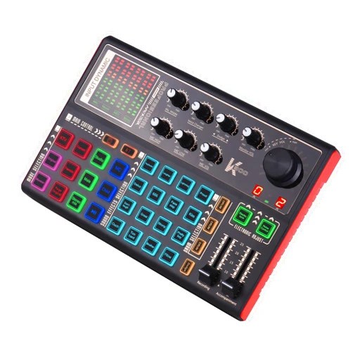 MIGUOO SK300 Live Sound Card External Voice Changer Audio Mixer Built-in Rechargeable Battery Multiple Sound Effects for Live Streaming Music Recording Smartphone Computer Game Karaoke