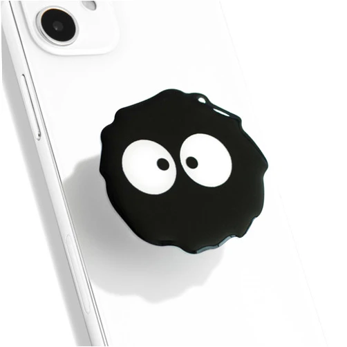 On The Grip Cute Cartoon Briquette Acrylic Multi Functional Collapsible Expandable Mobile Phone Grip & Kickstand (Black)