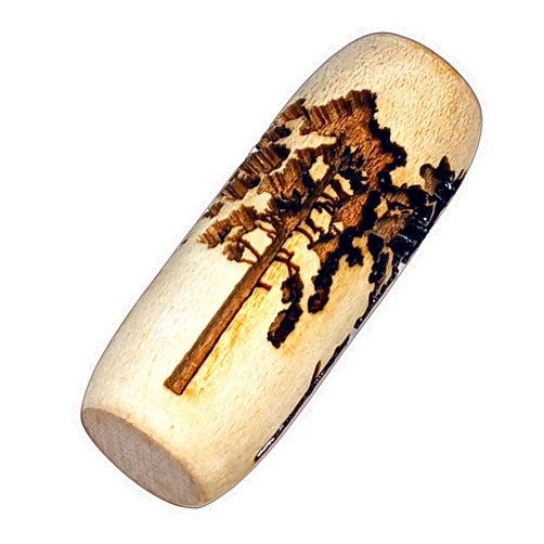 WWW.4CLAY.COM SOCWELL LLC STAMP YOUR MARK IN CLAY MADE IN USA SOCWELL LLC pattern roller for clay, Scots Pine Trees, 2 inch(50mm) x 3/4