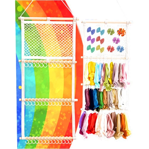 Maiqufa Headband Holder Hair Bows Organizer for Girls, Wall Mounted Hanger with 40 hooks, Large Capacity Baby Hair Accessory Organizer for Toddler Girls Room and Nursery Décor