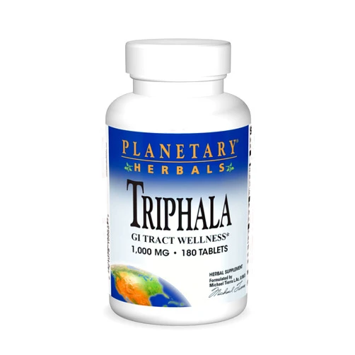 Planetary Herbals Triphala Internal Cleanser 1000mg for GI Tract Wellness - 180 Tablets