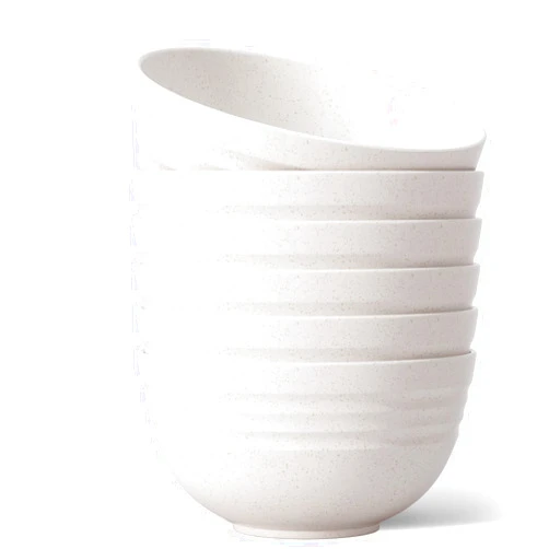 Homestockplus 【NOT CERAMIC】Unbreakable Cereal Bowls, 25 OZ Wheat Straw Bowls Microwave and Dishwasher Safe BPA-Free Eco-Friendly Bowl Beige Color for Cereal, Serving ,Soup, Oatmeal, Pasta and Salad（Set Of 6）