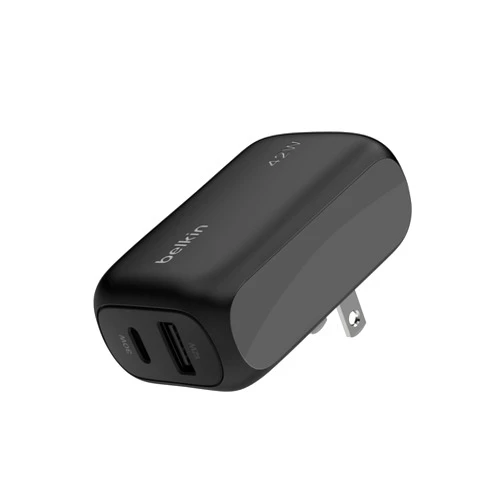 Belkin BoostCharge 42W Dual Port Wall Charger, USB-C + USB-A Charger Fast Charging for iPhone 15, 15 Plus, 15 Pro, 15 Pro Max, 14, 14 Pro Max, iPhone 13, Galaxy S24 Ultra, iPad, AirPods & More - Black