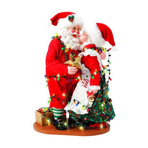 Department 56 Possible Dreams Christmas Traditions Santa and Mrs. Claus Shining Stars Lit Figurine, 10.5 Inch, Multicolor