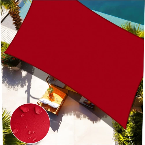 E&K Sunrise 12' x 24' Waterproof Sun Shade Sail Outdoor Rectangle Canopy Shade Cover UV Block for Pergola Patio Backyard Garden Deck (Red)