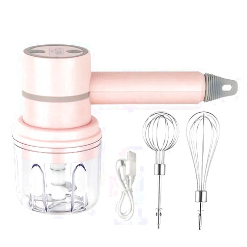 Generic multi-functional wireless electric food mixer: 3-speed handheld blender for baking and cooking