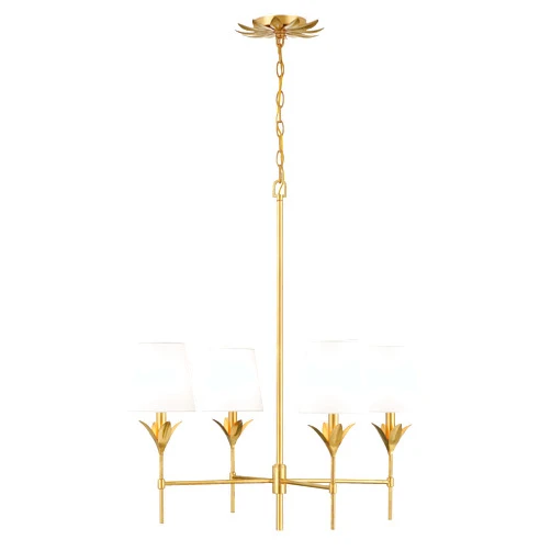 Crystorama Broche 4 Light Antique Gold Chandelier