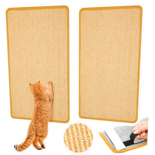 Graciadeco Carpet Cat Scratching Mat Sisal, 2 Packs Sisal Fabric Large 23.6