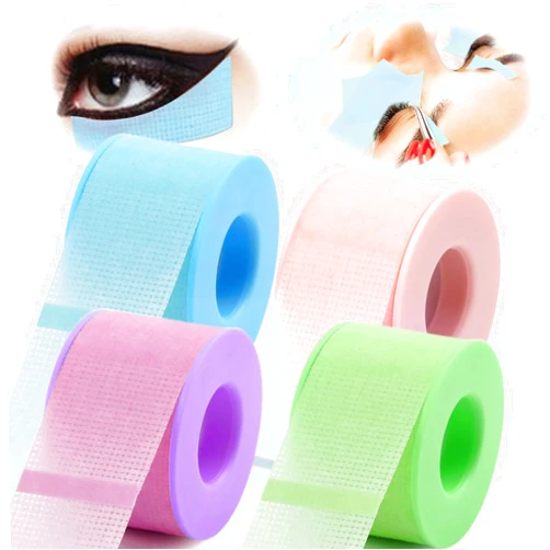 LZM Lash Tape, Silicone Gel Eyelash Tape for Eyelash Extensions Stick Well,Breathable Lash Tape Gentle on Skin,Micro-Porous Eyelash Extension Tape Blue Pink Purple Green 4Rolls(1Inch X4 Yards)