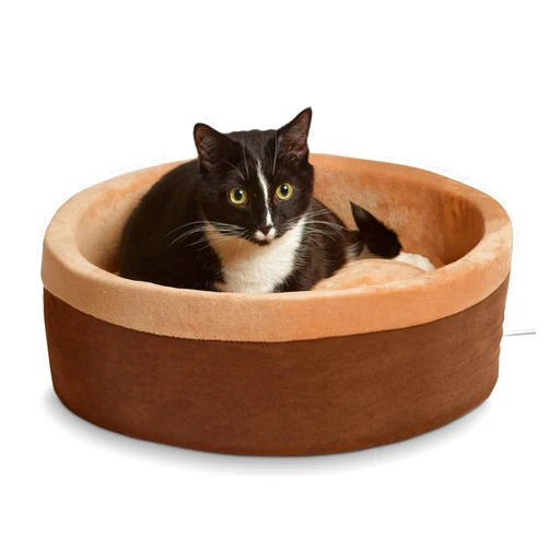 K&H Pet Products Thermo-Kitty Bed Heated Cat Beds for Large Indoor Cats & Dogs, Calming Warming Pillow Pet Bed, Machine Washable, Removable Heater, Safety Listed - Large 20