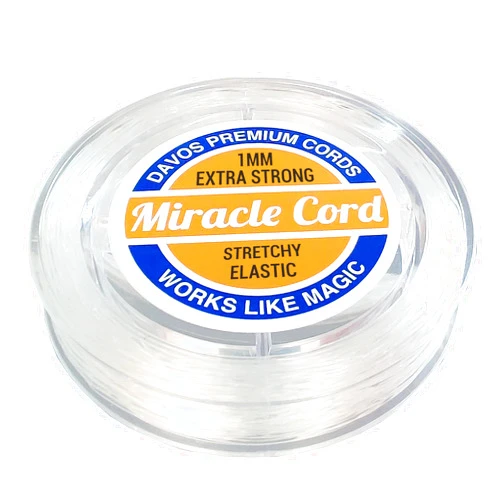 Miracle Cord Stretchy Elastic String for Bracelets Beads Jewelry Making Necklaces Strong Thin Thread Crystal Clear Arts Crafts 1mm (90 Yards)