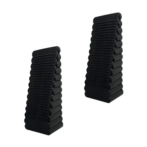 Zhuohai 2Pack Black Rubber Door Stopper,Premium Sturdy Door Stoppers Wedge for Floor Fit Heavy Door for Gaps up to 1.2 Inches