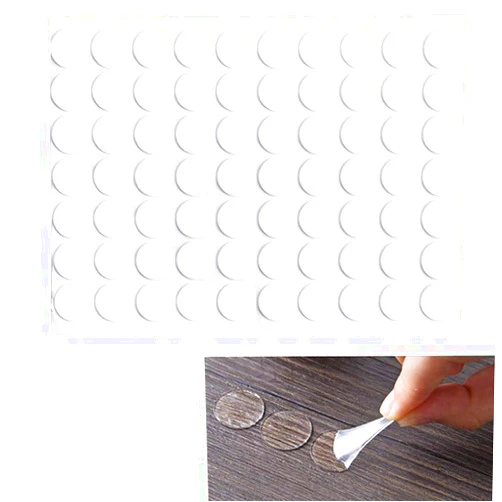 Teensery 210 Count Transparent Double-Sided Tape Stickers Round Acrylic No Traces Adhesive Sticker Creative Super Sticky Waterproof Small Stickers 2 cm/0.8 inch