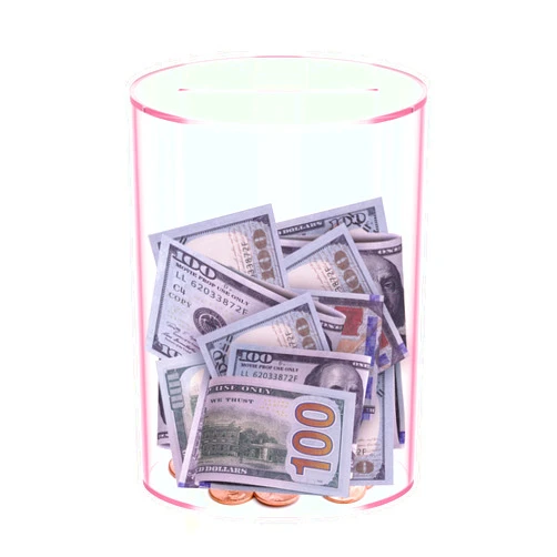 LMSNE Clear Piggy Bank for Adults Must Break to Open, Unopenable Acrylic Savings jar, Size 6.5