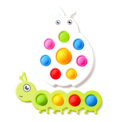 LiKee Fidget Popper Sensory Baby Toys for 10+ Months, Montessori Busy Toy for 1 2 3 Years Old Toddlers Push and Popping Bubbles Fine Motor Skill, Travel Toys for Kids Ages 1-3 Stress Relief (2 Pieces)