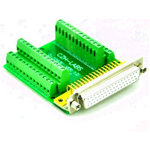 CZH-LABS Slim Right Angle D'sub Header Breakout Board, Terminal Block DSUB Connector Module (DB50 Female)