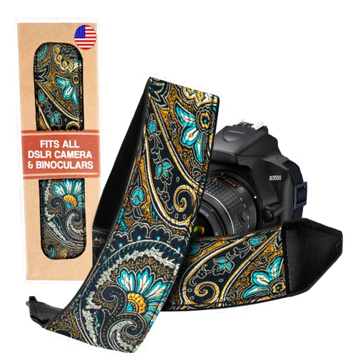 Art Tribute Camera Strap for All DSLR and Mirrorless Cameras Including Binoculars. Cotton Neck Shoulder Crossbody Strap for Canon, Nikon, Sony, Fujifilm Digital Cameras. Best Gift for Photographers