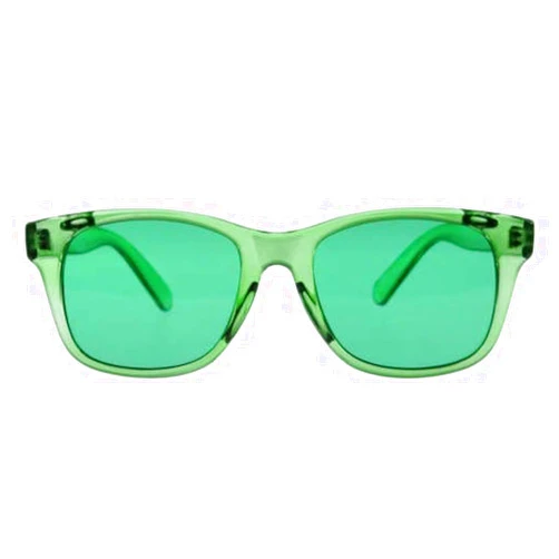 BioWaves Colored Lens Color Therapy Glasses - Classic Style (Green)