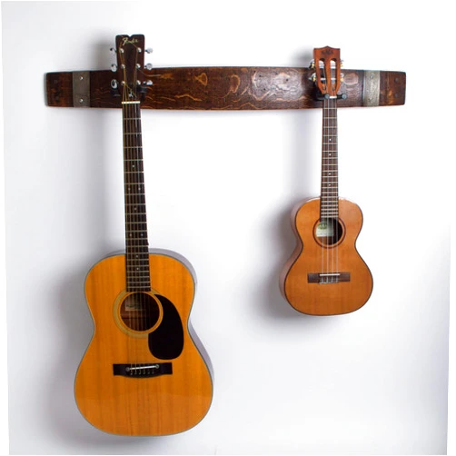 Alpine Wine Design! Napa Valley Wine Barrel Double Guitar Rack, Choice of Finish