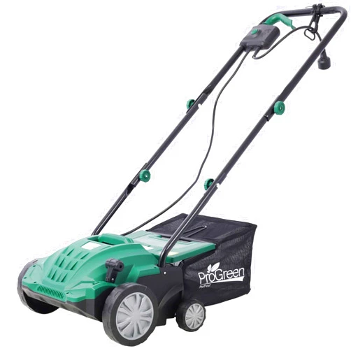 KNAMOTL Garden Walk Behind Scarifier, Lawn Mowers 2-in-1 13Inch Dethatcher Scarifier, 12 Amp Electric Lawn Dethatcher, Removable Collection Bag Extra Large 31.7QT for Yard Landscaping