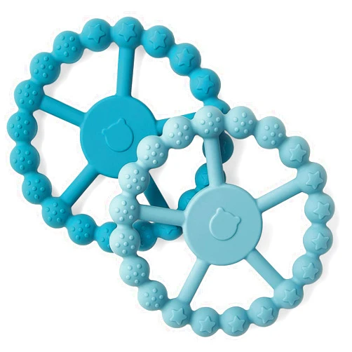 SAMiGO Baby Teething Toys 0-6 3-6 6-12 Months, Silicone Teether Rings, Chew Toys for Teething Relief - Baby Boys and Girls - 2 Pack