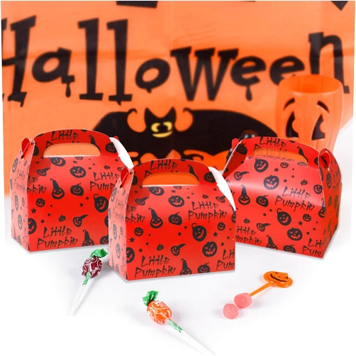 LINGANA 12 Pcs Trick or Treat Candy Boxes - Happy Halloween Goodie Candy Treat Present Boxes Pumpkin Ghost Treat or Trick Favor Boxes for Kids School Classroom Halloween Party Decoration Supplies