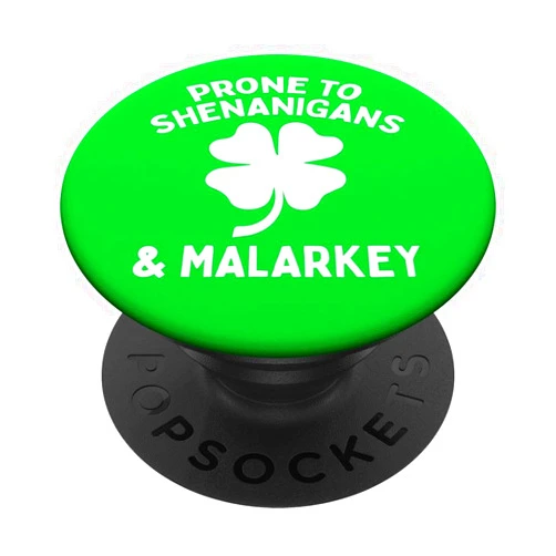 Magic Cactus St Patricks Day Prone to Shenanigans and Malarkey St Patricks Day Kids PopSockets Adhesive PopGrip