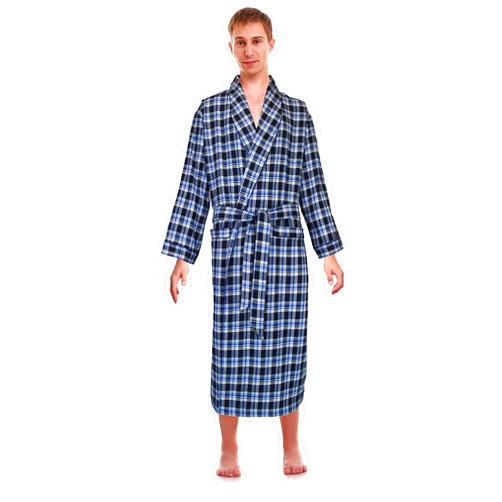 Robes King Classical Sleepwear Men’s 100% Cotton Flannel Shawl Collar Robe,
