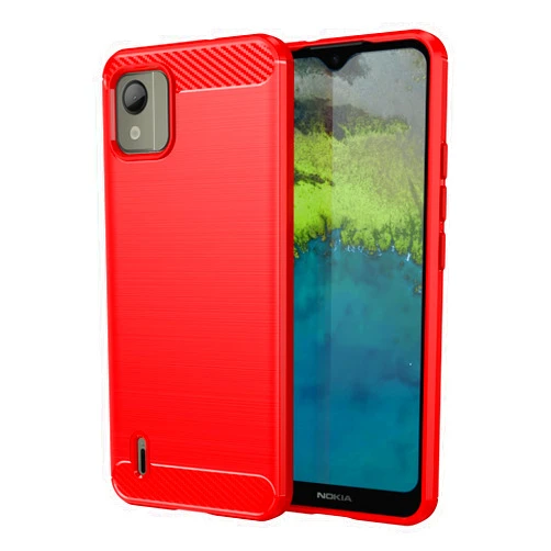 EVUNNBC for Nokia C110 Case, Nokia C110 Phone Case Flexible TPU Shock-Absorption Military Grade Drop Protection Slim Fit Phone Cover for Nokia C110 (Red)