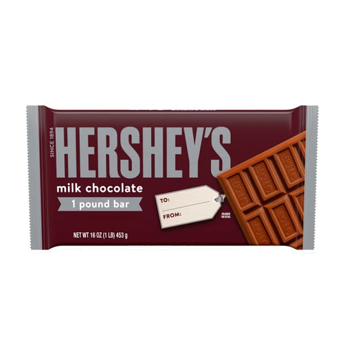 HERSHEY'S Milk Chocolate Candy Gift Bar, 1 lb