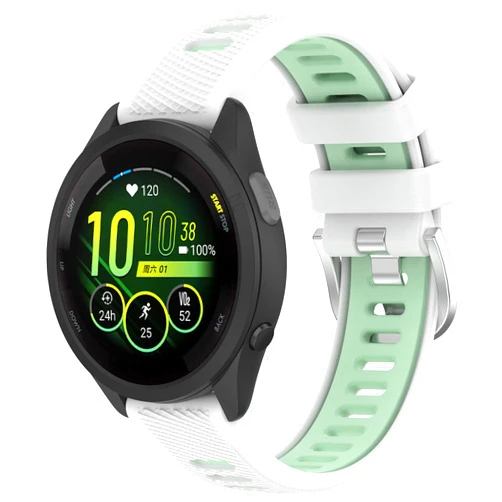Nacorulu Compatible With Garmin Vivoactive 4S Bands,18mm Double Color Soft Silicone Replacement Band for Garmin Vivomove 3S / Venu 3S 2S / Forerunner 265S 255S