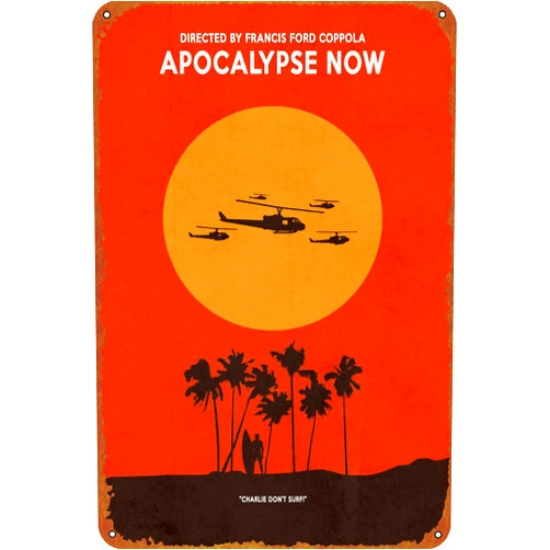 KIVYYB Apocalypse Now Movie Poster Retro Metal Tin Sign Vintage Wall Decor Signs Metal Poster 8x12 Inch