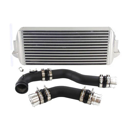 KXUIJXLC Front Mount Intercooler Kit Competition Bolt On Racing EVO 2 Compatible with BMW 1/2/3/4 Series F20 F21 F22 F30 F32 N20/N26 Black/Silver(Color:Silver)