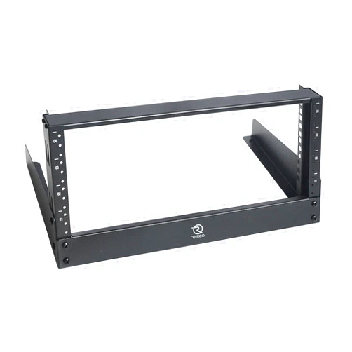 RIVECO 4u Tabletop Rack for Audio & Network, Desktop Rack Shelf Open Frame Sound Recording Shelf, Tappered Holes Black 2 Post