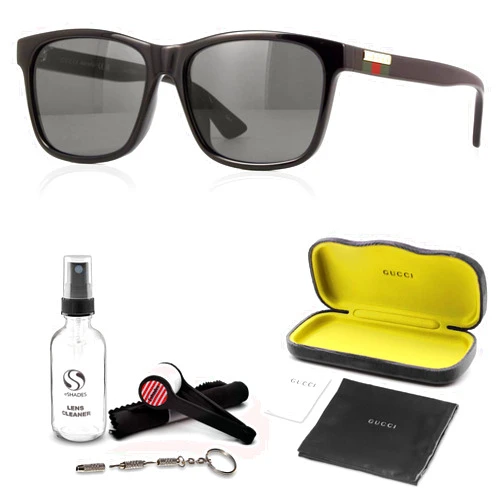 Gucci GG 0746SA Rectangular Shape Sunglasses + Bundle with eSHADES Luxury Eyewear Kit