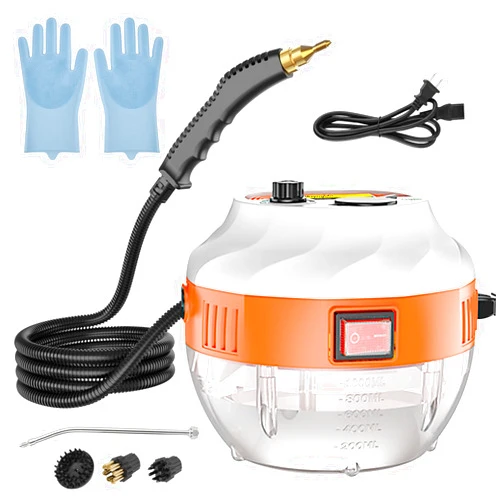 Okvpajdo Steam Cleaner, 2500W High Temperature Pressurized Steam Cleaner with 3 Brush Heads, Handheld Portable Steam Cleaners for Kitchen, Bathroom, Carpet, Car and Tile