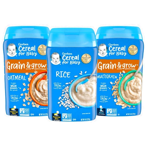Gerber Cereal Basics Variety Pack, Oatmeal, Rice, and Multigrain, 8 Ounce (Pack of 3)