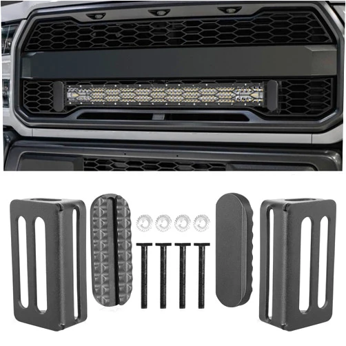 LTEODCHEW 6-30 Inch Single/Double Row LED Light Bar Front Hidden Behind Grille Mounting Brackets, Fit M6/M8 Side Mount Light Bars for F-150 Ranger RAM1500 Tocama Tundura GMC