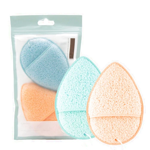 DAGEDA 2 PCS Konjac Facial Sponge, Deep Pore Cleansing and Exfoliating Blackheads, Daily Facial Cleansing, Makeup Remover, Glove Bath Sponge, Suitable for All Skin Types, Reusable