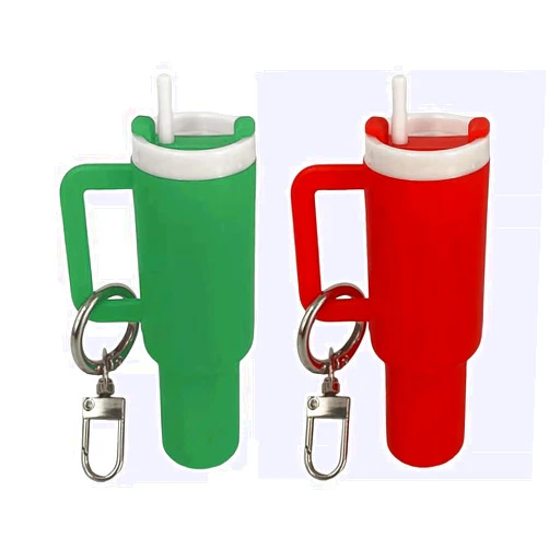 STACTOM Mini Tumbler Keychain, 2 Pack Cute Mini Cup Keychain Charm for Stanley Cup Accessories Backpack Bag for Women Girls