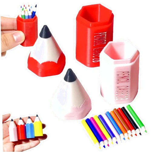 Fotymiu Mini Colored Pencil Set for Dollhouses and DIY Miniature Scenes, 2026 New Realistic Tiny Pencils with Mini Storage Case for Cute Dollhouse Desk Accessories, Crafting DIY Gift (Red+Pink)
