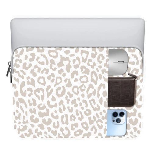 GABraden Laptop Sleeve Bag 13 13.3 13.6 14 inch,with Pocket Water Resistant Durable Computer Bag Compatible with 13 inch MacBook Pro/Air,iPad Pro12.9,Dell,Chromebook,HP,Surface(Grey Leopard Cheetah)