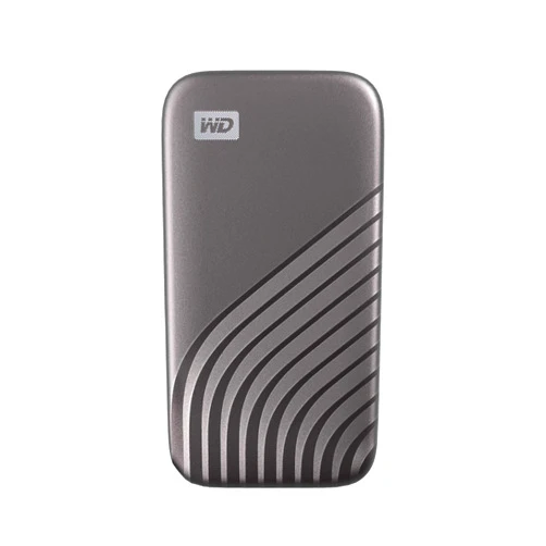 WD Western Digital 2TB My Passport SSD Portable External Solid State Drive, Gray, Sturdy and Blazing Fast, Password Protection with Hardware Encryption - WDBAGF0020BGY-WESN