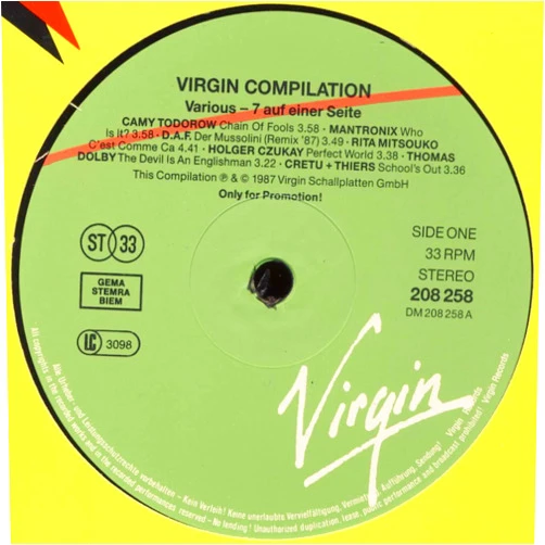 VARIOUS (Artist) Format: Vinyl Virgin Compilation-7 auf einer Seite(12