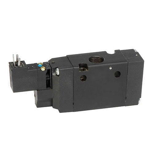 Parker Hannifin B521BB549C Series B5 Aluminum Pneumatic Solenoid 4-Way Air Control Valve, 15 mm 3-Pin DIN 43650C, 24 VDC Current, 1/4