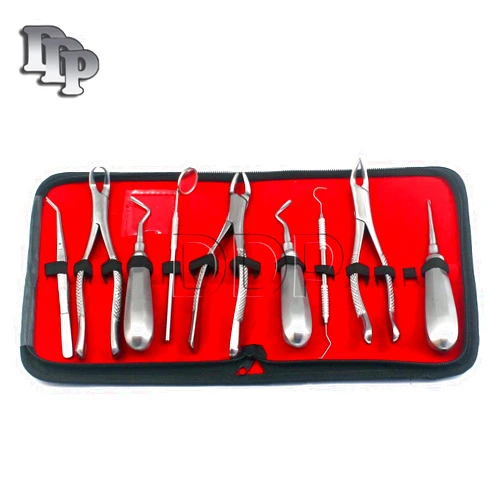 DDP 9 PCS Basic Dental EXTRACTING Extraction Forceps Elevators Set KIT