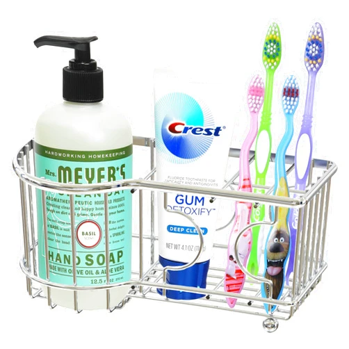 Simple Houseware Multi-Functional 6 Slots Toothbrush Holder, Chrome