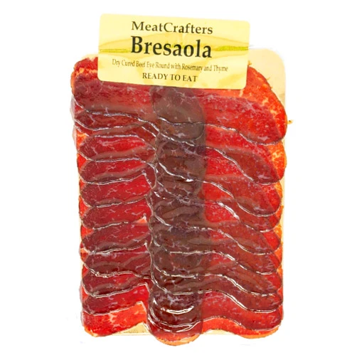 Meat Crafters MeatCrafters Sliced Bresaola, Dry Cured, Antibiotic Free, All Natural Beef Eye Round, 2oz (4-Pack)