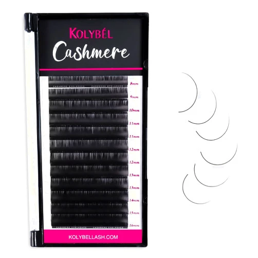 Kolybel Cashmere Eyelash Extensions 0.05 CC Curl 8-16mm Mixed Tray Premium Individual Lash Extensions, Silk Volume & Classic Lashes Soft Matte Dark Professional Eyelashes Extension Salon Use(0.05-CC-8-16 mm)