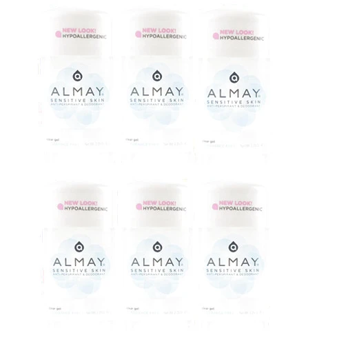 FF Almay Sensitive Skin, Clear Gel Fragrance Free - 2.25 oz, (Pack of 6)